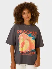 Womens Drop Shoulder Boxy Graphic Tee