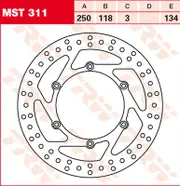 TRW Lucas Brake disc MST311, rigid