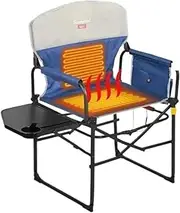 Heated Camping Director Chair, Heavy Duty, Extra Large Portable Folding Chair with Side Table