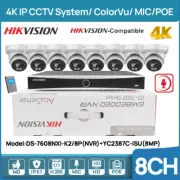 Hikvision 8CH 4K NVR Security CCTV System 4K 8MP ColorVu IP Camera MIC PoE IP67