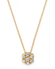 Bloomingdale's Fine Collection Diamond Cluster Pendant Necklace in 14K Yellow Gold, 0.15 ct. t. w.