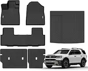 Floor Mats for 2026 Honda Passport Trunk Mat with Backrest Mat All Weather TPE Rubber Floor Liner Set Cargo Liner for 2026 Honda Passport Accessories