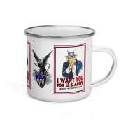 1917 UNCLE SAM US Army WW1 Recruit Poster Enamel Camping Style 12oz Beverage Mug