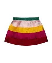 Stella McCartney Kids Mid-Rise Fringed Mini Skirt 4Y,6,10Y Red