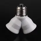 2Pcs E27 Base Light Lamp Bulb Socket 1 to 2 Splitter Adapter Converter Socket Ho