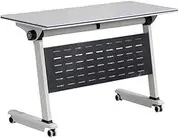 Folding Table For Conference And Training, Long Conference Table With Combination Of Splices For Different Scenarios Modern Office Training Table With 360° Silent Rollers(160*50cm/63*19.7in)