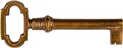 Antique Brass Finished Hollow Barrel Skeleton Key for Cabinet Doors, Dresser Drawers, Grandfather Clocks | Antique, Vintage, Old Furniture Hardware | SK24-BHA