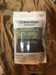 Calvin Klein Boys Black/Olive Green 2 Pack Boxer Briefs Size 6-7 cotton