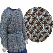 Round Riveted Chainmail Shirt Middle Ages Aluminium Mail Hauberk Reproduction