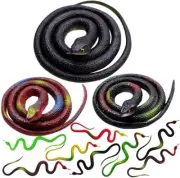 11 Pcs Realistic Rubber Snakes Decoration for Garden Props to Scare Birds, Squir