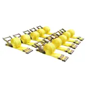10-Pack 15' E-Track Ratchet Tie Down Strap Cargo Van Truck Enclosed Trailer