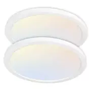 2 Pack 12 Inch Selectable CCT LED Round Flat Panel Light, 24W 12 inch White