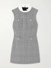 [Self-Portrait] Self-Portrait - Prince Of Wales Checked Tweed Mini Dress - Black - UK 16 UK 16 Black
