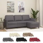 3-Seater Sofa Couch with Footstool Lounge Sofa Settee Faux Leather vidaXL