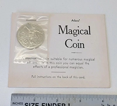 ORIGINAL VINTAGE ADAMS’ MAGICAL COIN / Collectible Coin Magic Trick Novelty
