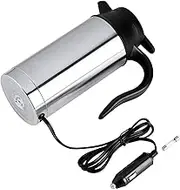 Car Electric Kettle Travel DC 12V Hot Water Kettle Fast Boiling, Stainless Steel Car Kettle Temperature Control Heating Cup, Auto Shut Off, for Tea Coffee(750ml)