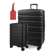 2 PiecePierre Cardin Hard Shell LARGE and CABIN Set Luggage Tag - Black