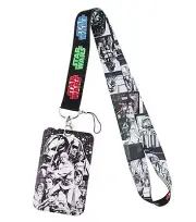Star Wars Characters B&W Art Lanyard w/ ID Holder Keychain