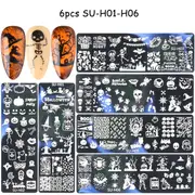 Nail Art Stickers Christmas Halloween Pumpkin Snowman Skull Printed Nail Stickers