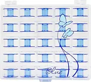 Janome Blue Sewing Machine Bobbins with Storage Case,25 Count