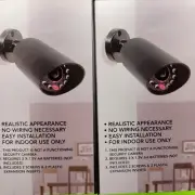 2 TOTAL - NEW Dummy Camera Fake Security CCTV Cam with Flashing Red LED Light