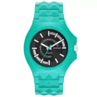 在飛比找博客來優惠-DIESEL 龐克主義造型腕錶-黑x綠