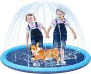 Splash Pad for Kids and Dog, YSJILIDE Non-Slip Large Sprinkler Splash Play Ma...