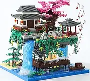 Yushinv Cherry Blossom Tree Building Set with Gift Box, Original Music (Type :Symphony), Japanese Sakura/Bonsai House Lights Building Kit（3320 Pcs