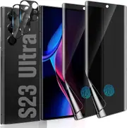 Samsung Galaxy S23 Ultra 2PCS Nano Ceramic Privacy Screen Protector + 2PCS 3D Camera Lens Protector