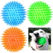 2 Pc Spiky Rubber Fetch Fun Bright Spike Balls Chew Toys Fetching Pets Dogs Play