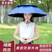 在飛比找蝦皮購物優惠-傘帽  頭戴雨傘帽子  釣魚   頭戴太陽傘  戶外採茶  