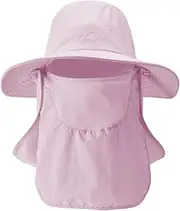 [Generic] Daseeme Sun Cap with Removable Face Neck Cover Flap Wide Brim Fishing Hat Summer Outdoor Sun Protection Fishing Cap for Man and Women