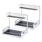 2 Tier Under Sink Shelf Organizers And Storage Bathroom Cabinet Organizer Black