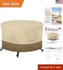 Veranda Water-Resistant 56 Inch Round Fire Pit Table Cover, Outdoor Firepit C...