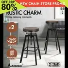 ALFORDSON 2x Bar Stool Retro Kitchen Vintage Chair Industrial Rustic Ezra