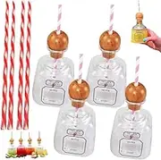 Patron Reusable Cups with Straw, Mini Empty Tequila Bottles Bottle Empty for Drinks, 13oz Acrylic Plastic Tequila Plastic Bottles for Champagne, Wine, Alcohol, Party Favors, Wedding 375ml(4pc)