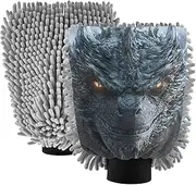 XYMZR Absorbent Microfiber Car Wash Mitt Dragon Head Scary, Funny Cute Anime Scratch Free for Cars Cleaning, Home Cleaning Mitts, 2 Pack, 10.24” L x 7.09” W