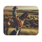 Mouse Pad (Rectangle) Cowboy and His Faithful Dog Overlooking a Herd of Cattle 6