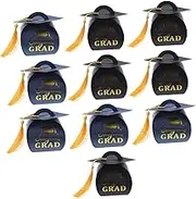 SEWACC 10pcs Graduation Caps Candy Boxes with Tassels Decorative Packaging Box for Graduation Party Favors for Sweets Cookies and Treats Design