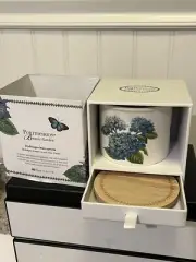 PORTMEIRION Botanic Garden HYDRANGEA MACROPHYLLA Coconut Wax Ceramic Candle 25hr