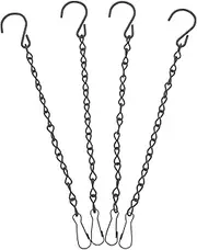 Milisten 4Pcs Heavy Duty Hanging Basket Chain with S Hooks Durable Black Plant Holder for Hanging Flowerpots Lanterns and Ornaments Multipurpose Decorative