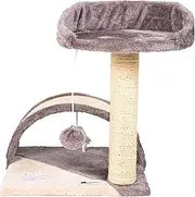 Cat Tree, 45 cm Height, Compact Design with Scratching Post, Platform, Toys, Activity Trees (Gray and Beige)