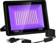 2 Pk 120W 395Nm UV Black Light, Outdoor IP66 Waterproof, with Switch UV Lighting