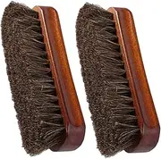CONGARTENO 2Pcs Horse Hair Shoe Brush Portable Cleaning Brushes for Leather Care Practical Polishing Tools for Boots Shoes Scratch Shine Effect
