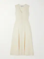 [Abadia] Abadia - Knitted Midi Dress - Cream - small small Cream