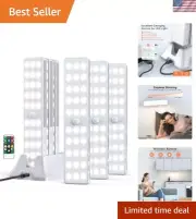 Versatile Motion Sensor LED Night Light Kit with Remote & Charging Base, 6 Pack