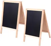 2pcs Double Sided Small Blackboard White Board Small Chalkboard Double Sided Whiteboard Multi-Function Whiteboard Erasable Writing Board Wipe The Board Student Wood Rewritable