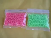 400 PCS. 7MM. SOFT GLOW PLASTIC LURE BEADS-GREEN & LIGHT/RED .052 HOLE 200 EACH