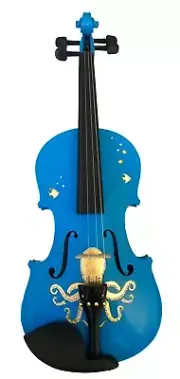 Octopus Bling Blue Violin 1/2 w Brazilwood Bow Case Rosin Strings Setup