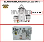 Sujata Dynamix, Mixer Grinder, 900 Watts, 3 Jars (White)